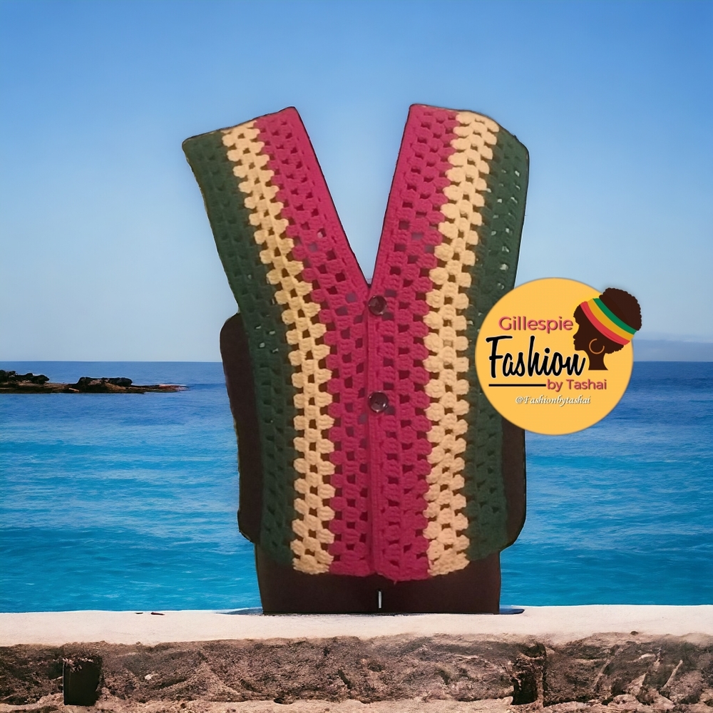 Fashionbytashai Rasta colors reversible wear vest